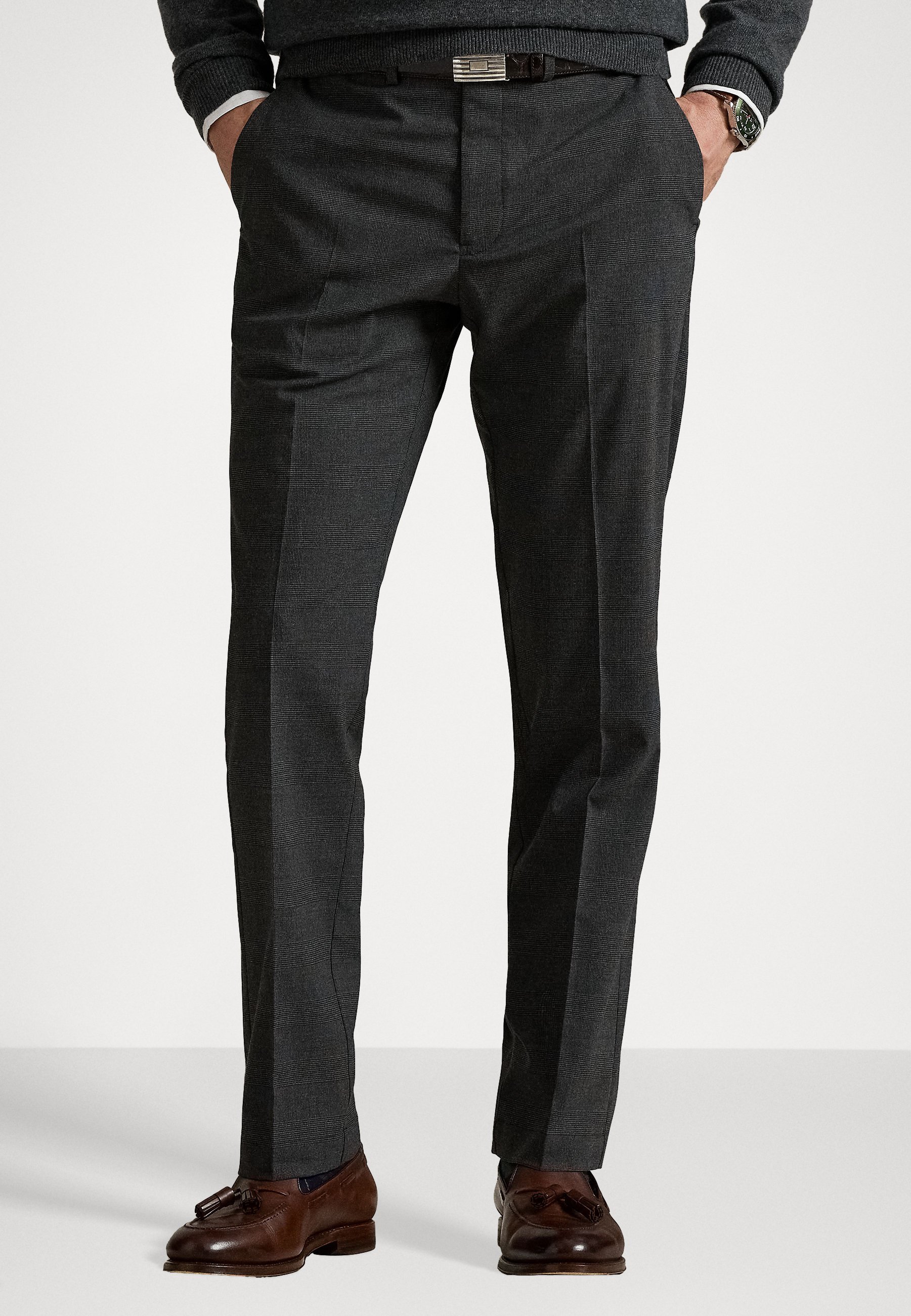 Polo Ralph Lauren MANHASSET STRETCH STRAIGHT FIT BROEK - Broek - donkergrijs Prince of Wales