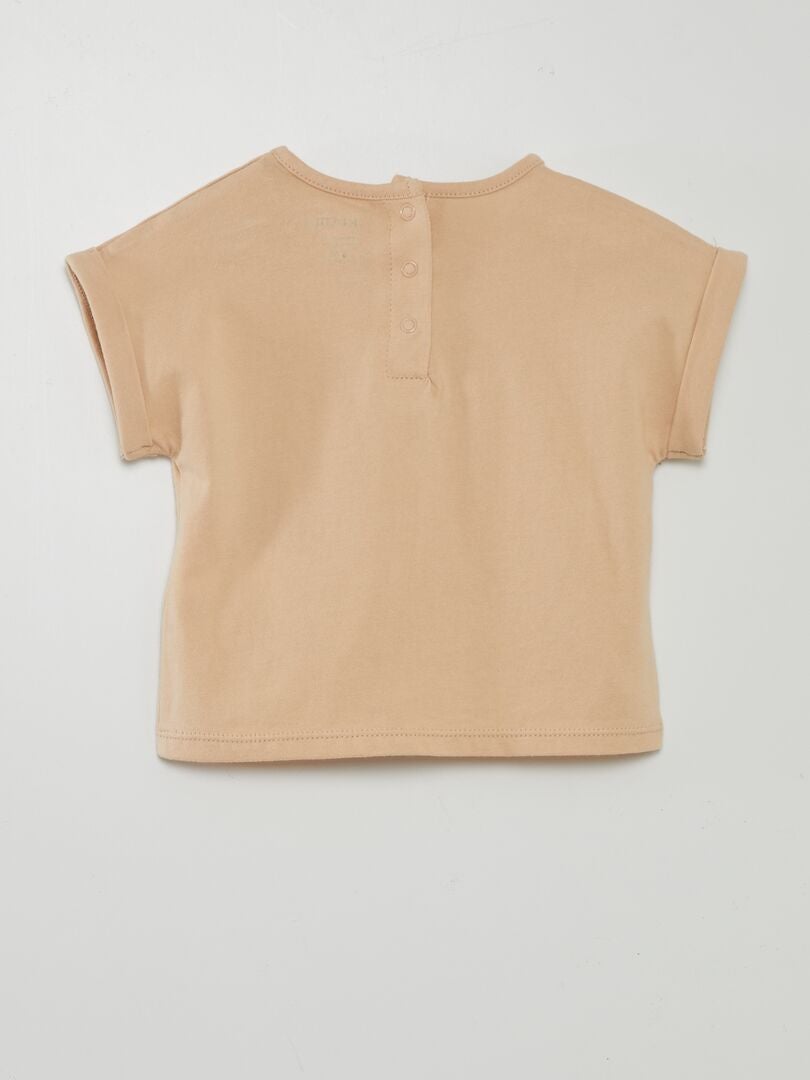 Conjunto de camiseta e calça paperbag - BEGE