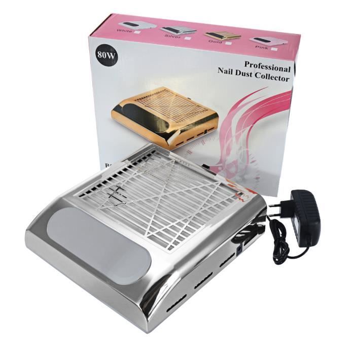SUPER Aspirateur Ongle Poussière Nail 80W Filtre extractible Ventilateur Collecteur Manucure PRISE EU GRIS