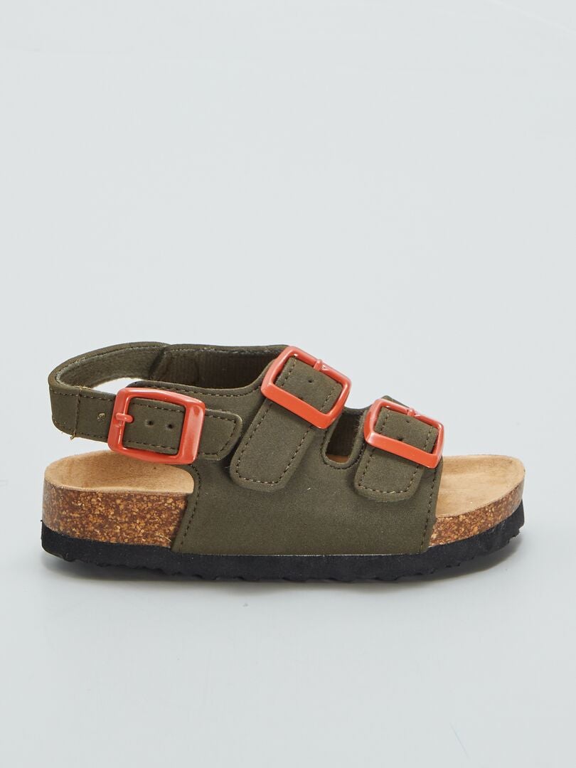 Sandalias con tira en el tobillo - Caqui