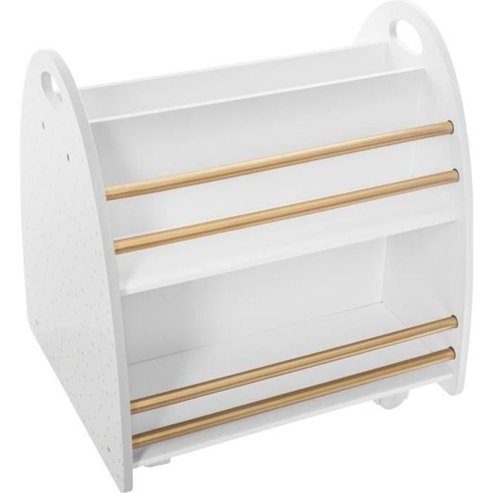Bibliothèque enfant basse - Doré - L 47,5 x P 40 x H 50 cm - Atmosphera
