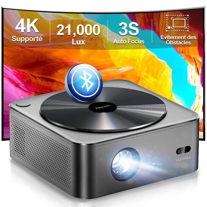 Ultimea WiFi Bluetooth Auto Focus/Keystone Projector, 4K Full HD 1080P Native Home Cinema Projector, 700 ANSI 21000 Lux