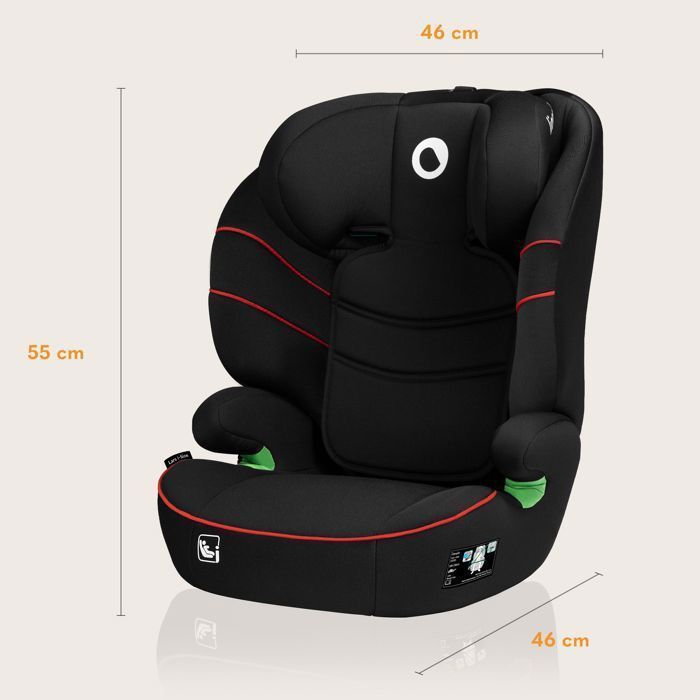 Silla de coche LIONELO Lars i-Size - 100-150 cm - Grupo 2/3 - Reposacabezas ajustable - Negra
