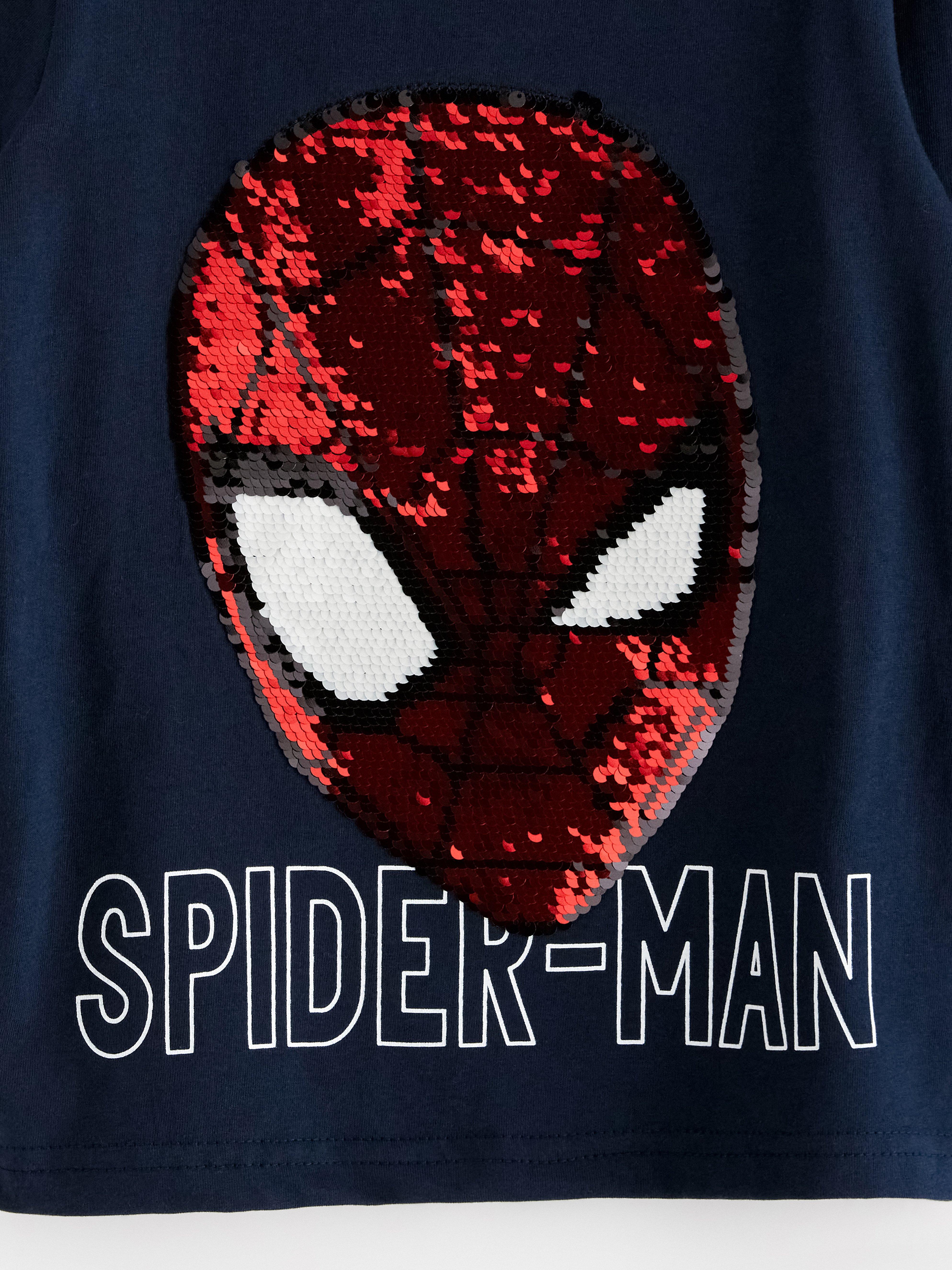 Camiseta de manga comprida do Homem-Aranha na cor azul marinho escuro