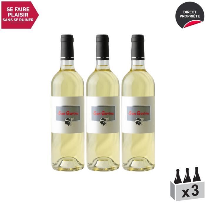 Ile de Beauté San Gavino Blanc 2019 - Lot de 3x75cl - Domaine San Gavino - Vin IGP Blanc de Corse - Cépage Vermentino