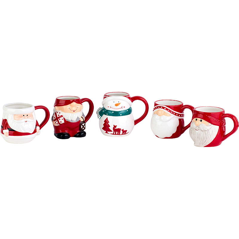 Taza de cocina con figura navideña