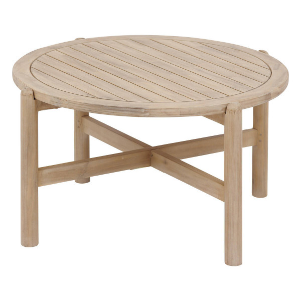 Stolik kawowy z drewna akacji DEONA, ogrodowy, Ø 80 cm