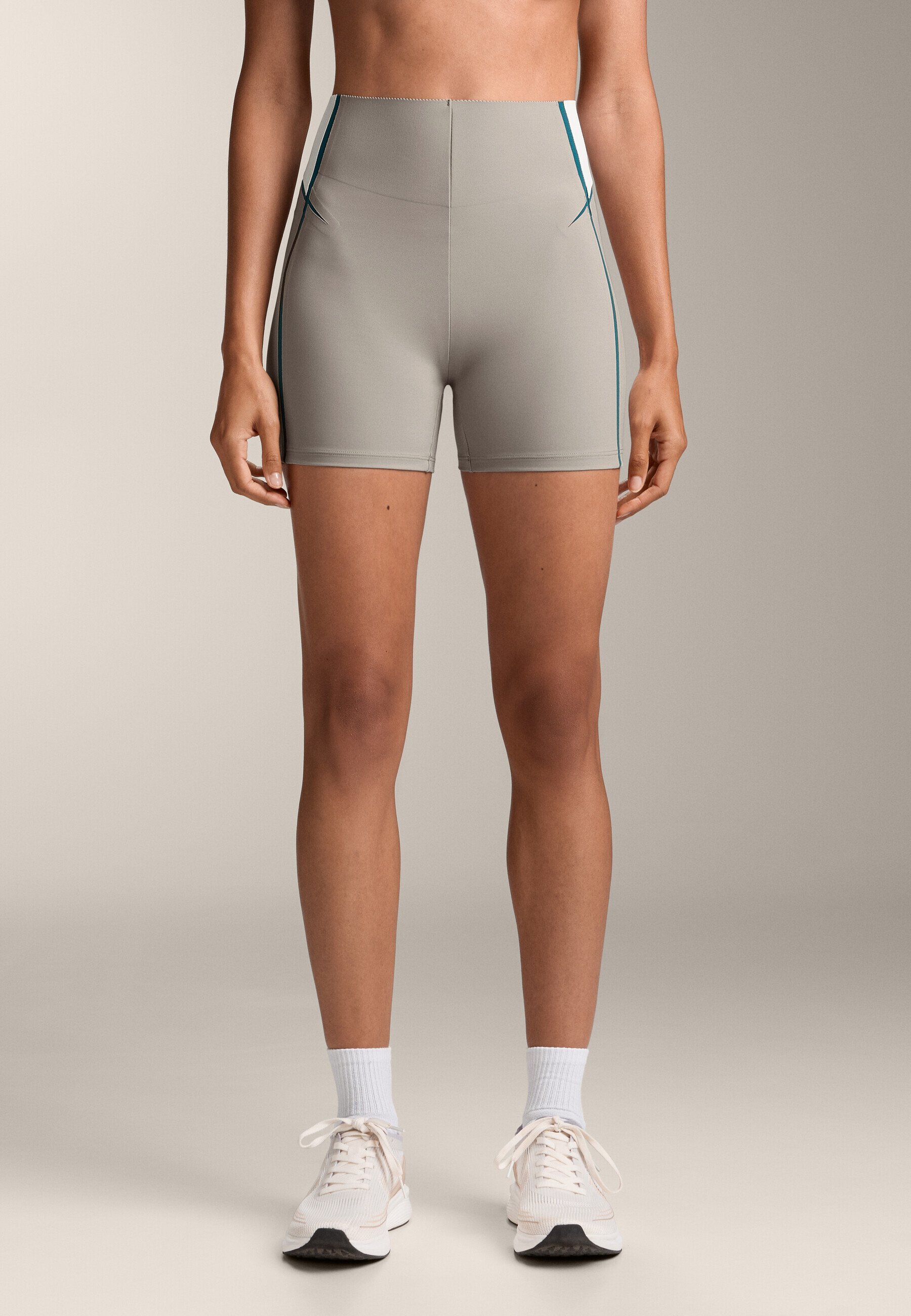 OYSHO COMPRESSIVE CORE CONTROL LINES RISE - Leggings - sabbia