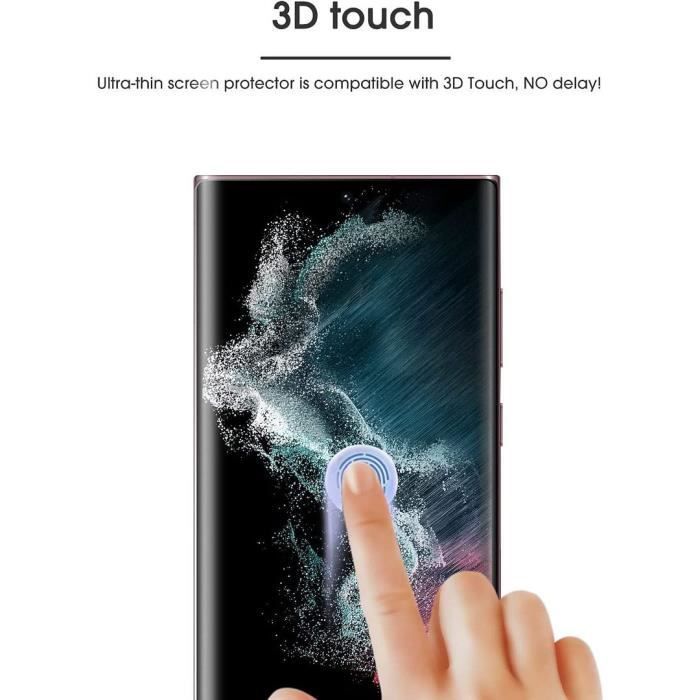 [Paquete de 4] Protector de pantalla de vidrio templado para Samsung Galaxy S22 Ultra, protector de pantalla completo transparente