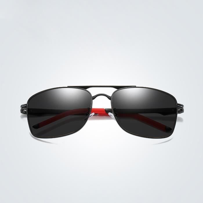 Gafas de sol polarizadas para hombre SHARPHY - Clásicas - Metal - Rojo/Negro - Protección 3