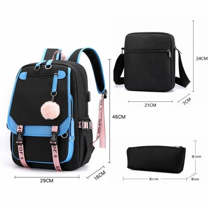 KENLUMO Sac à Dos Stitch pour Enfants - Ensemble 3 pièces (Sac à Dos, Sacs à bandoulière & Trousse) -Sac à Dos Scolaire