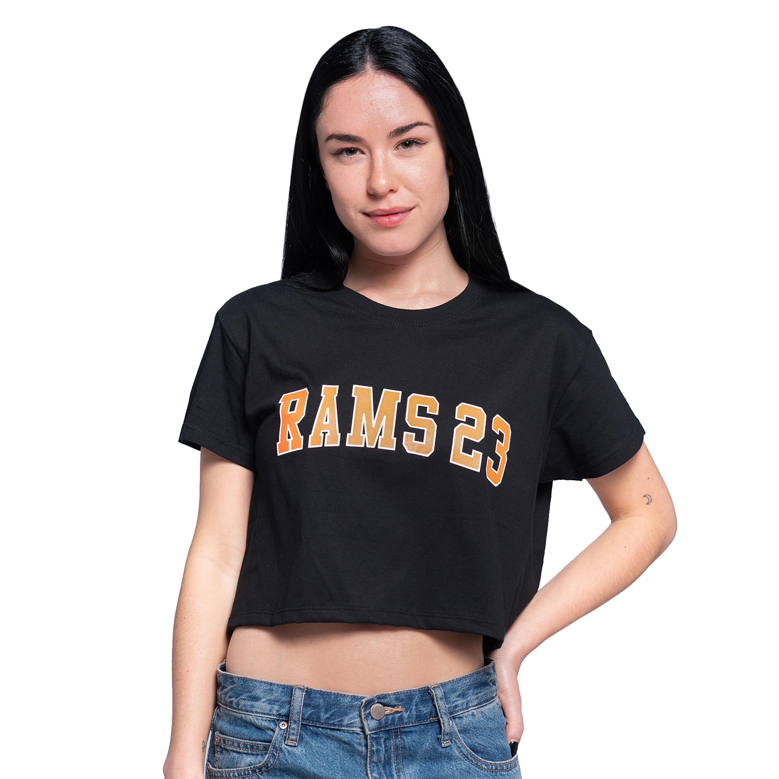 Marškinėliai „Rams 23“ – universitetinės juodos spalvos
