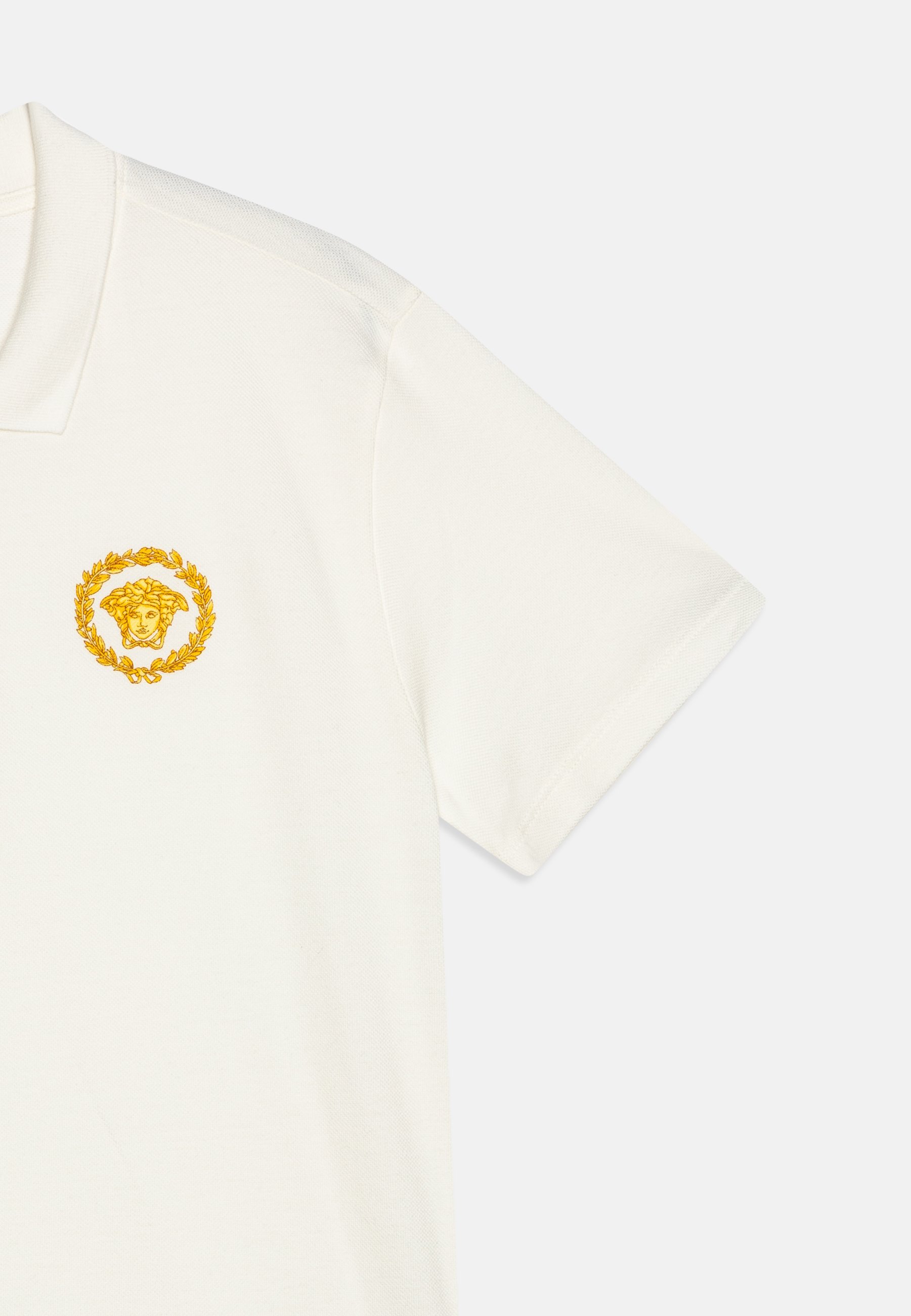 Versace MEDUSA ALLORO PRINT UNISEX - Polo shirt - white/gold