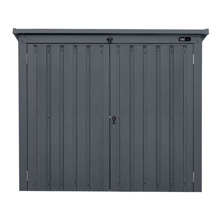 Cache poubelle métallique AXI Oscar - Anthracite - Pour 2 conteneurs - Résistant aux intempéries