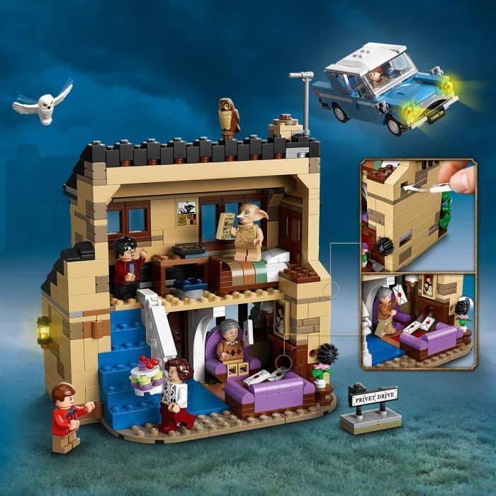 LEGO® Harry Potter 75968 4 Privet Drive, Jouet de Maison avec Voiture et Figurine Dobby