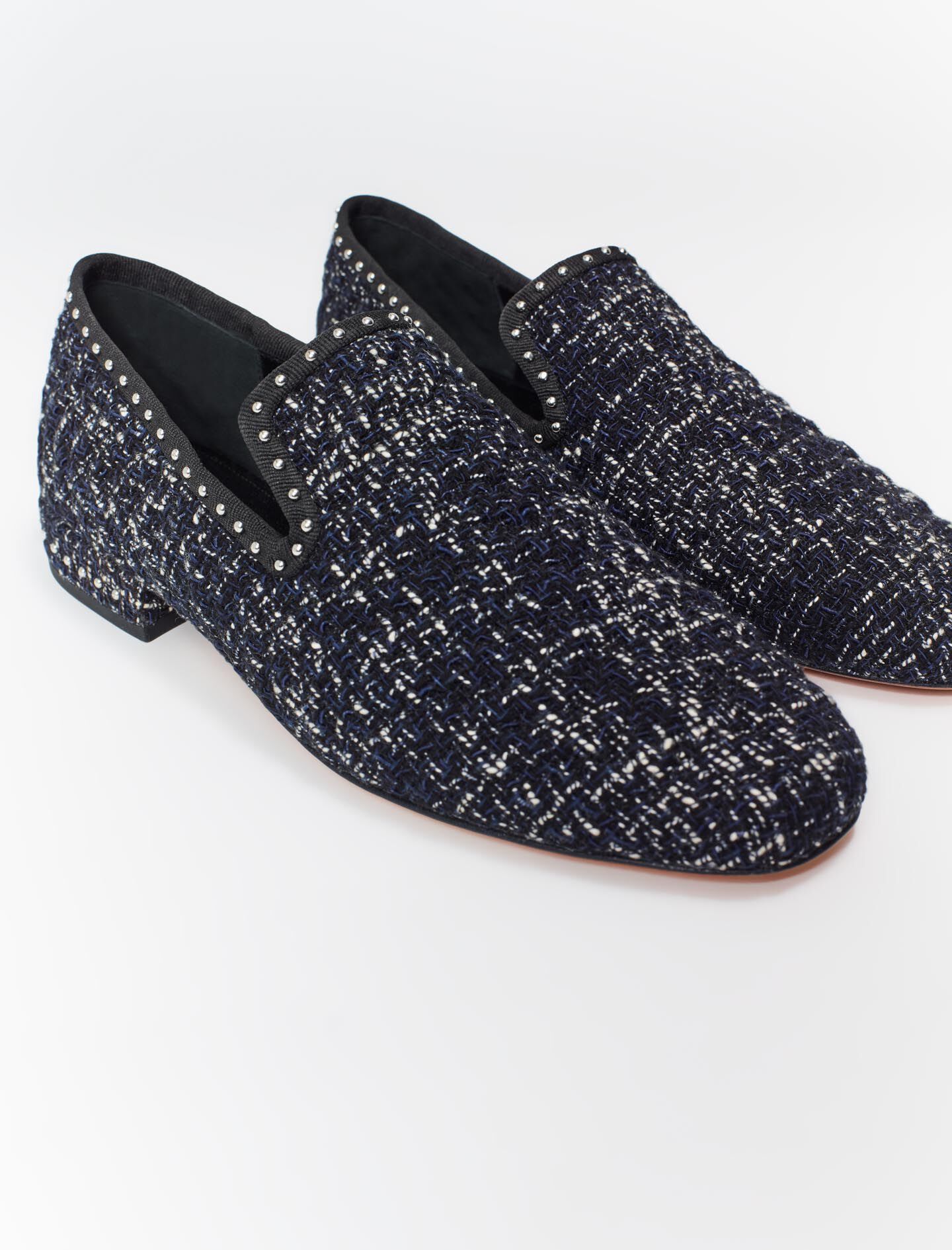 Tweed loafers - Marineblauw/Ecru