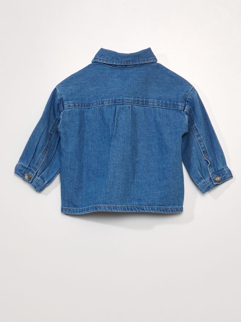 Camisa jeans folgada - AZUL