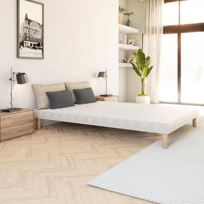 Upholstered Bed Base - MOONLIGHT - 160x200 - Firm Support - Antibacterial - Anti-Dust Mite