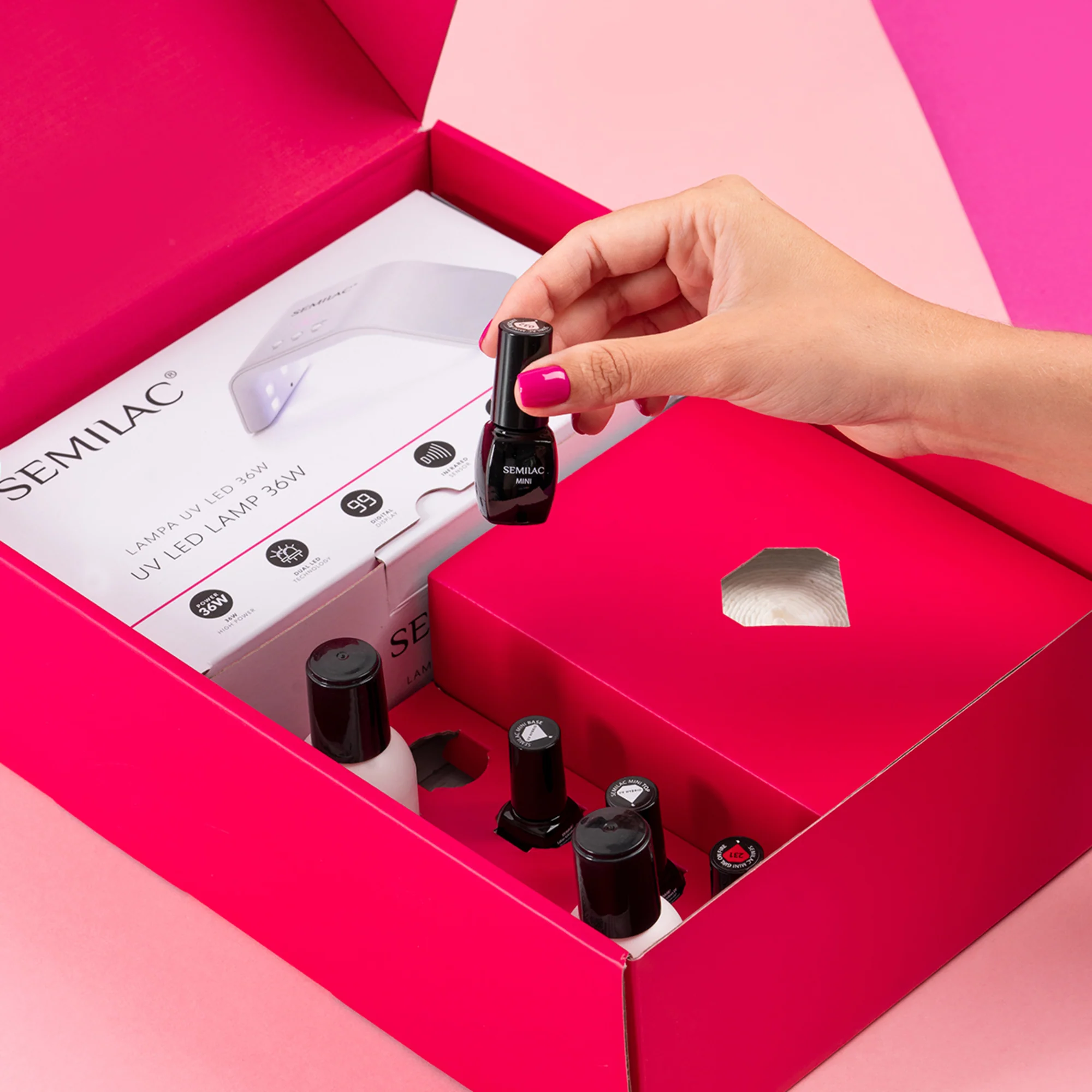 Starter Set Set TRY ME 24W/36 UV LED - Cofanetto Make Up, Smalto Effetto Gel