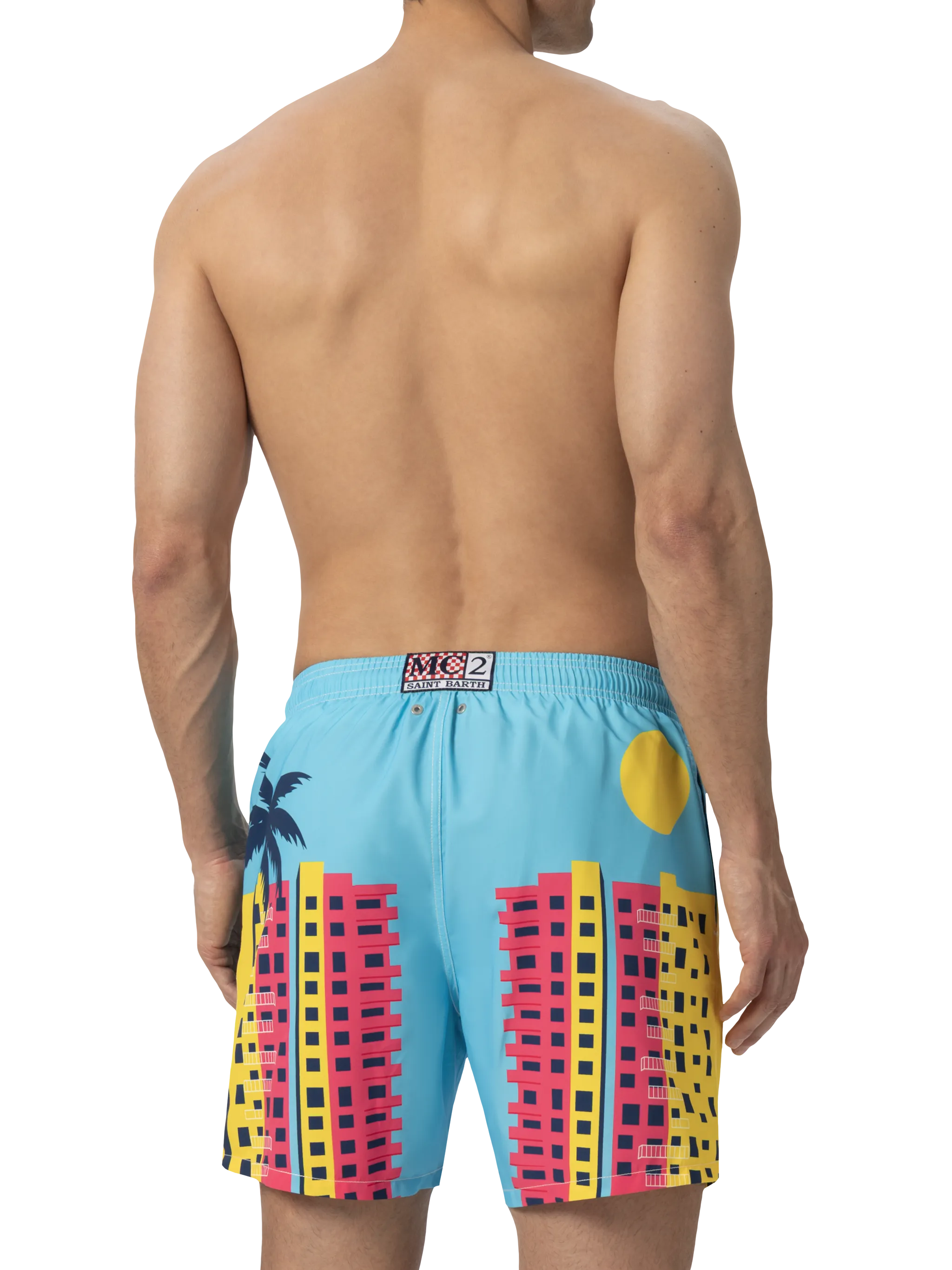 Gustavia midi-badpak met print van een ansichtkaart van Miami