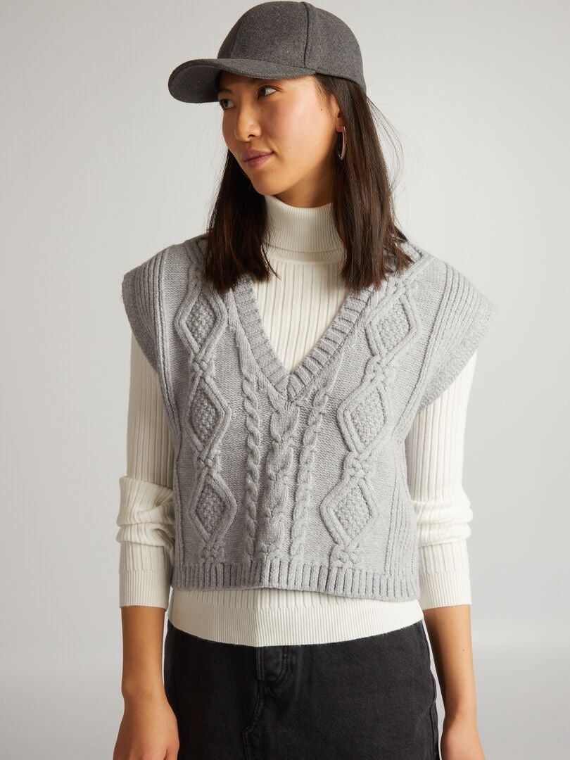 Jersey de punto sin mangas - gris