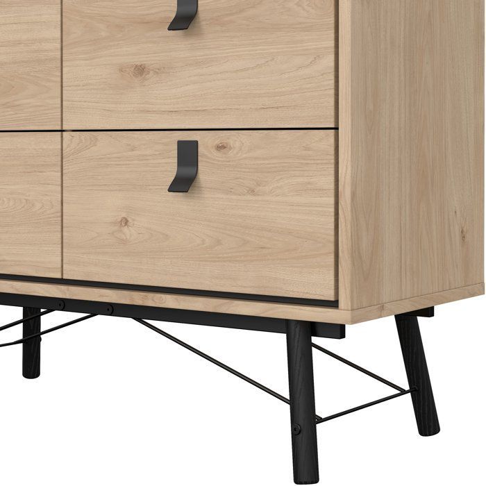 Commode RY - 6 Tiroirs - Décor Chêne - L101,8 x P40,1 x H94,8 cm