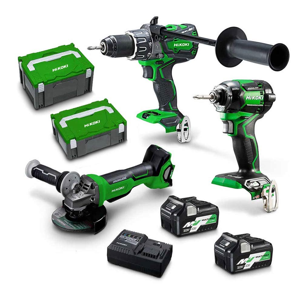 HIKOKI 36V Multivolt Brushless 3-teiliges 2 x 2,5Ah/5,0Ah Kombi-Kit KC36DDBL2(HRZ)