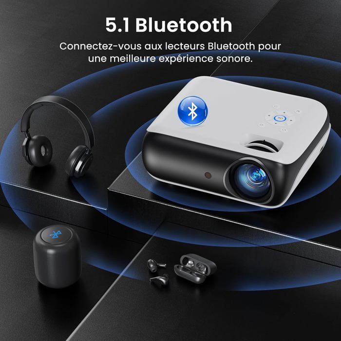 ZOKKO 4K draagbare projector - Native 1080p Full HD-resolutie - Bluetooth 5.1-technologie