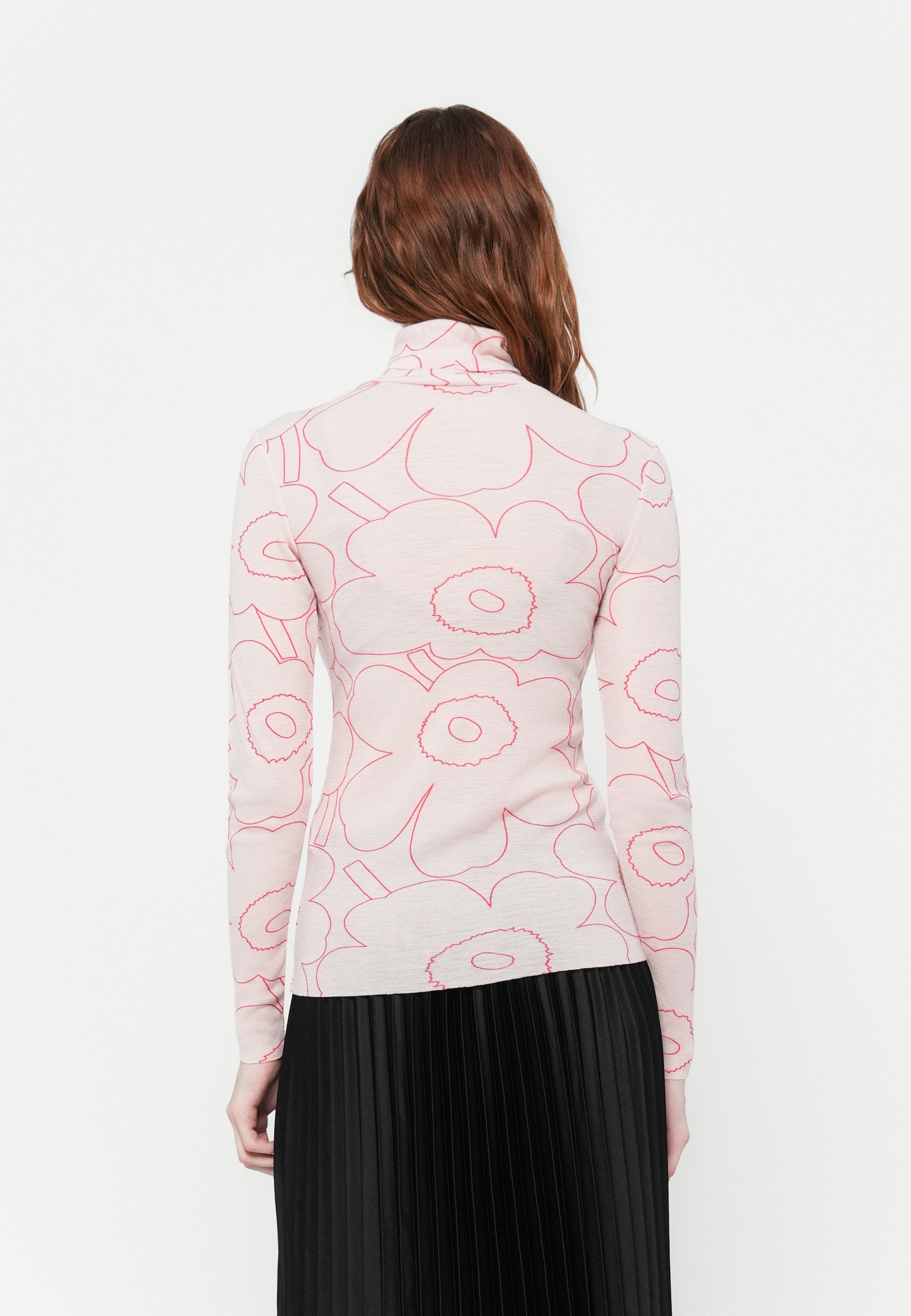 Marimekko VILINA PIIRTO UNIKKO - Top met lange mouwen - lichtroze/rood