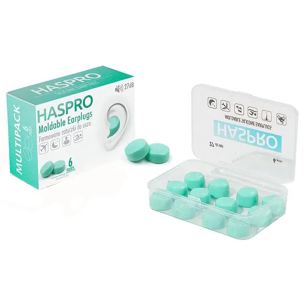 Haspro Moldable, Zatyczki do uszu formowane, Kolor miętowy
