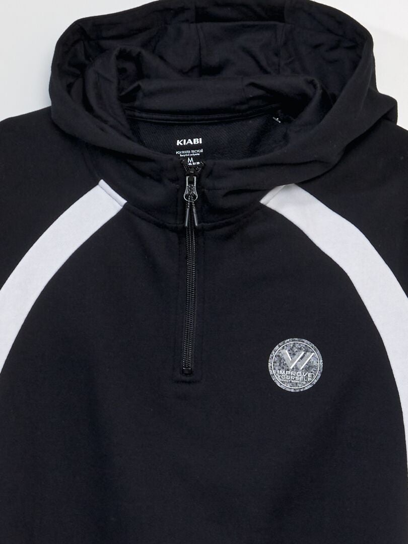 Fleece hoodie - ZWART
