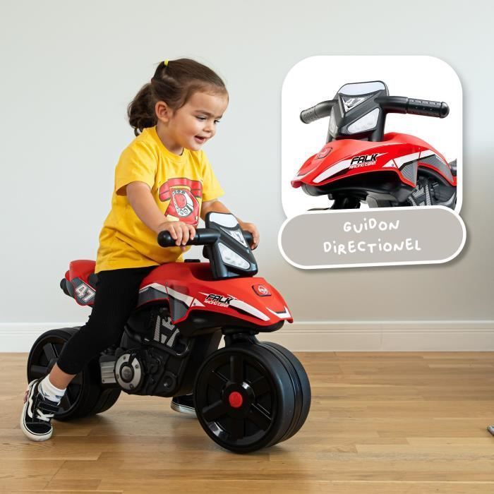 FALK Moto Racing Team loopfiets - Brede wielen en stuur - Gemaakt in Frankrijk - 40% gerecycled plastic - Geschikt voor kinderen vanaf 2 jaar
