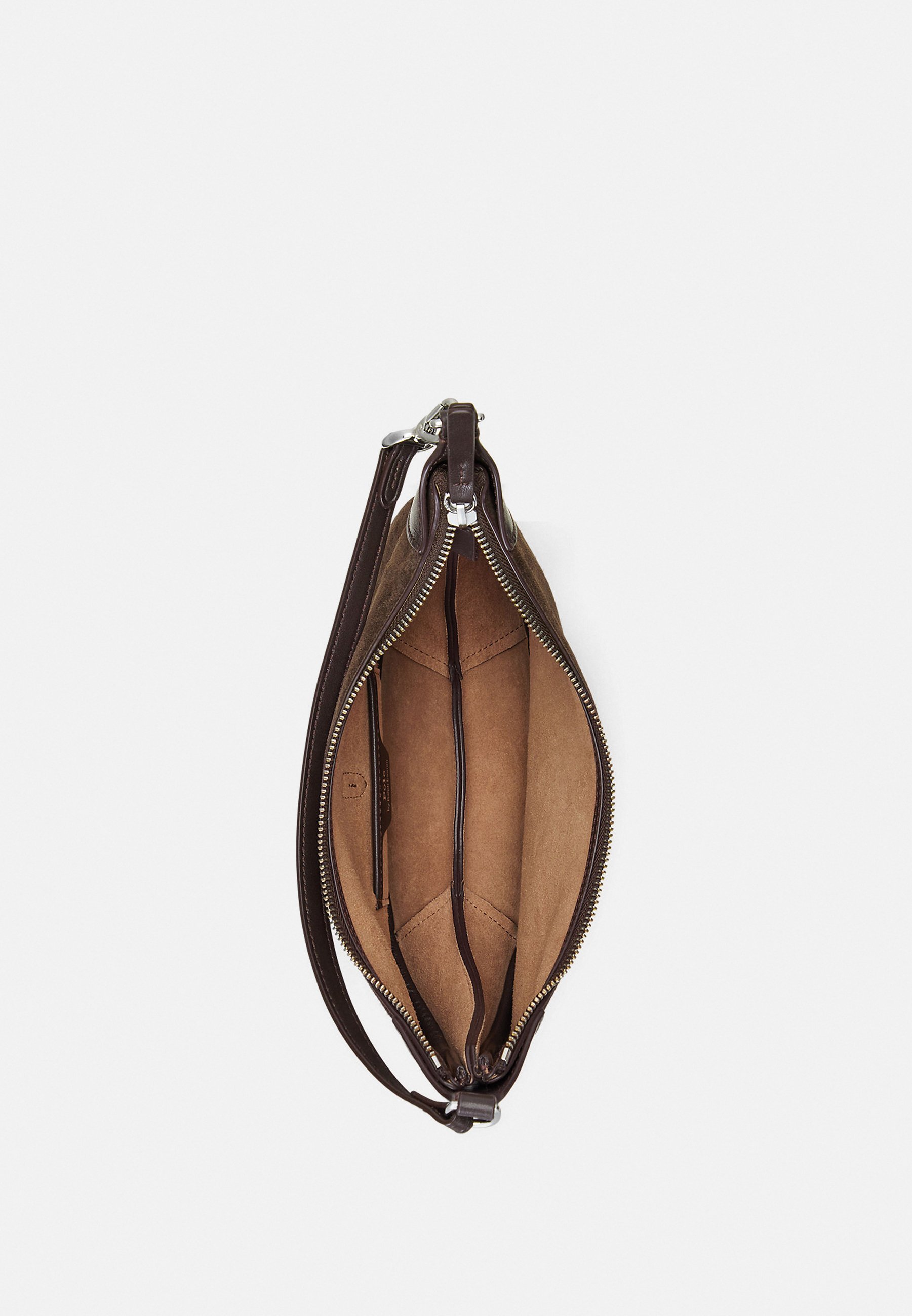 POLO ID SUEDE MINI SHOULDER BAG - Käsilaukku - chocolatePolo Ralph Lauren
