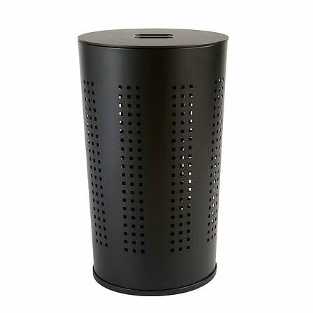 Kosz na pranie glass 45l czarny z płyty mdf