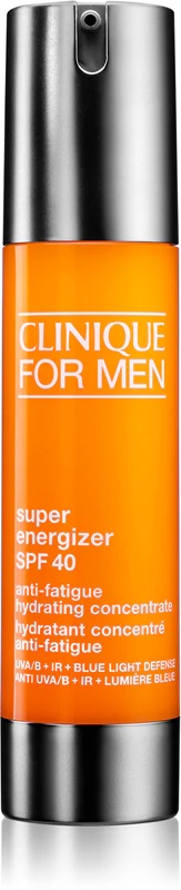 Clinique For Men™ Super Energizer™ SPF 40 pretnoguruma mitrinošs koncentrāts enerģizējošs krēms-gels SPF 40