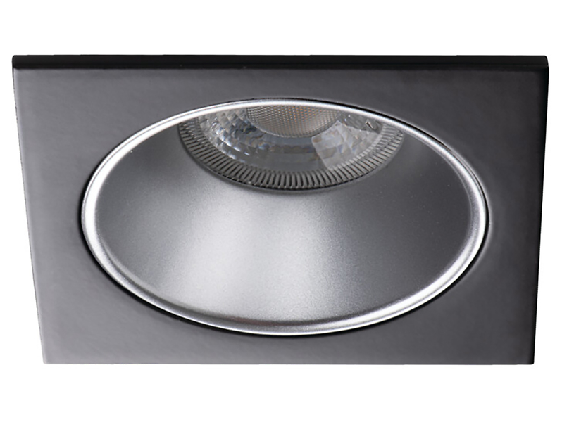 Lampa sufitowa wpuszczana Glozo aluminiowa czarno-srebrna
