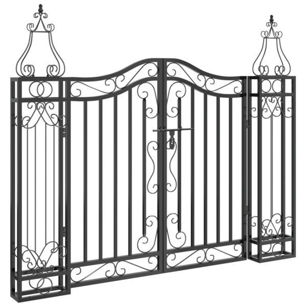 Furtka Czarny 121 x 8 x 100 cm Żelazo vidaXL