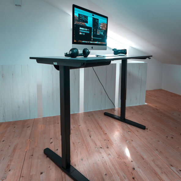 Birou reglabil electric pe înălțime Desk Basic, antracit