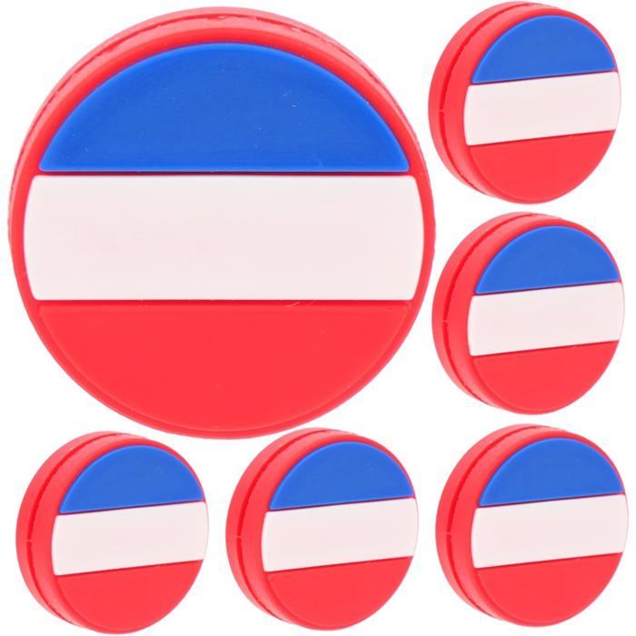 Juego de 6 amortiguadores para raquetas de tenis con diseño de la bandera francesa, para la prevención del codo de tenista y para la competición.