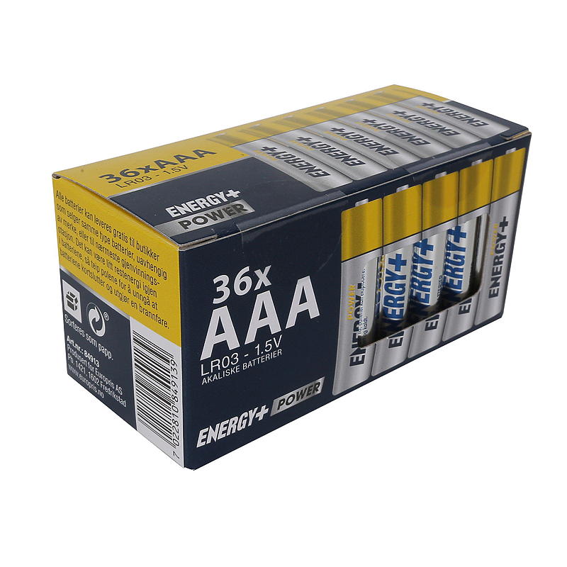 Piles AAA Power Energy, paquet de 36