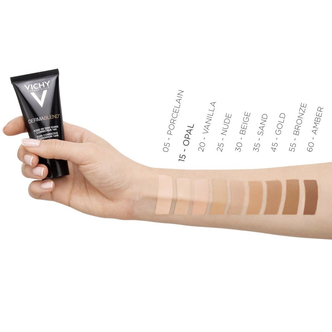 „Vichy Foundation Dermablend“ skystas korekcinis makiažo pagrindas 16 val. – 30 ml