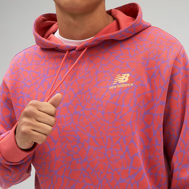 Férfi NB Athletics Energy mintás kapucnis pulóver - MARS RED