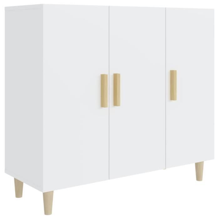 812492 vidaXL Wit dressoir 90x34x80 cm Samengesteld hout