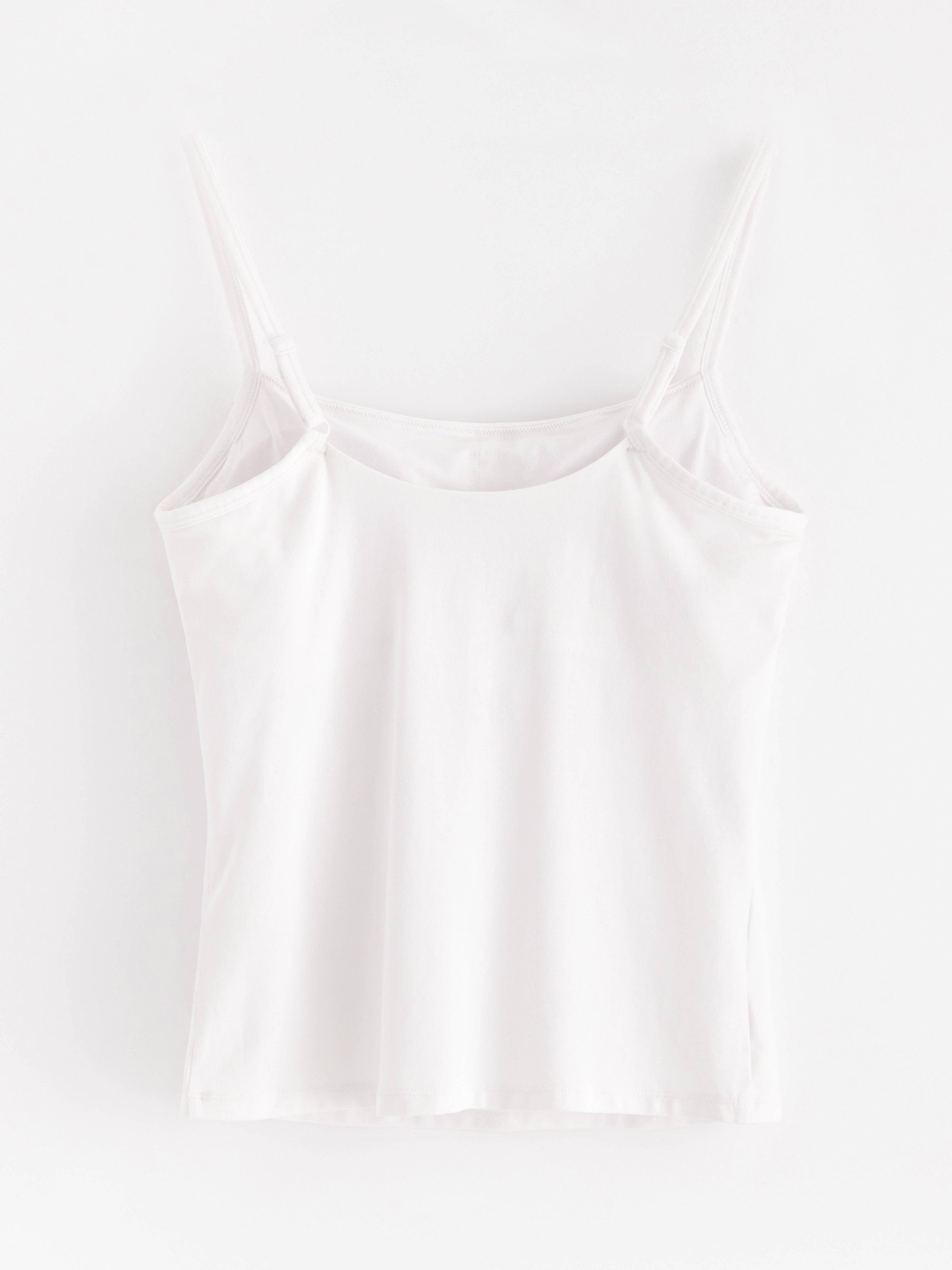 Camiseta sin mangas con sujetador incorporado, color blanco.