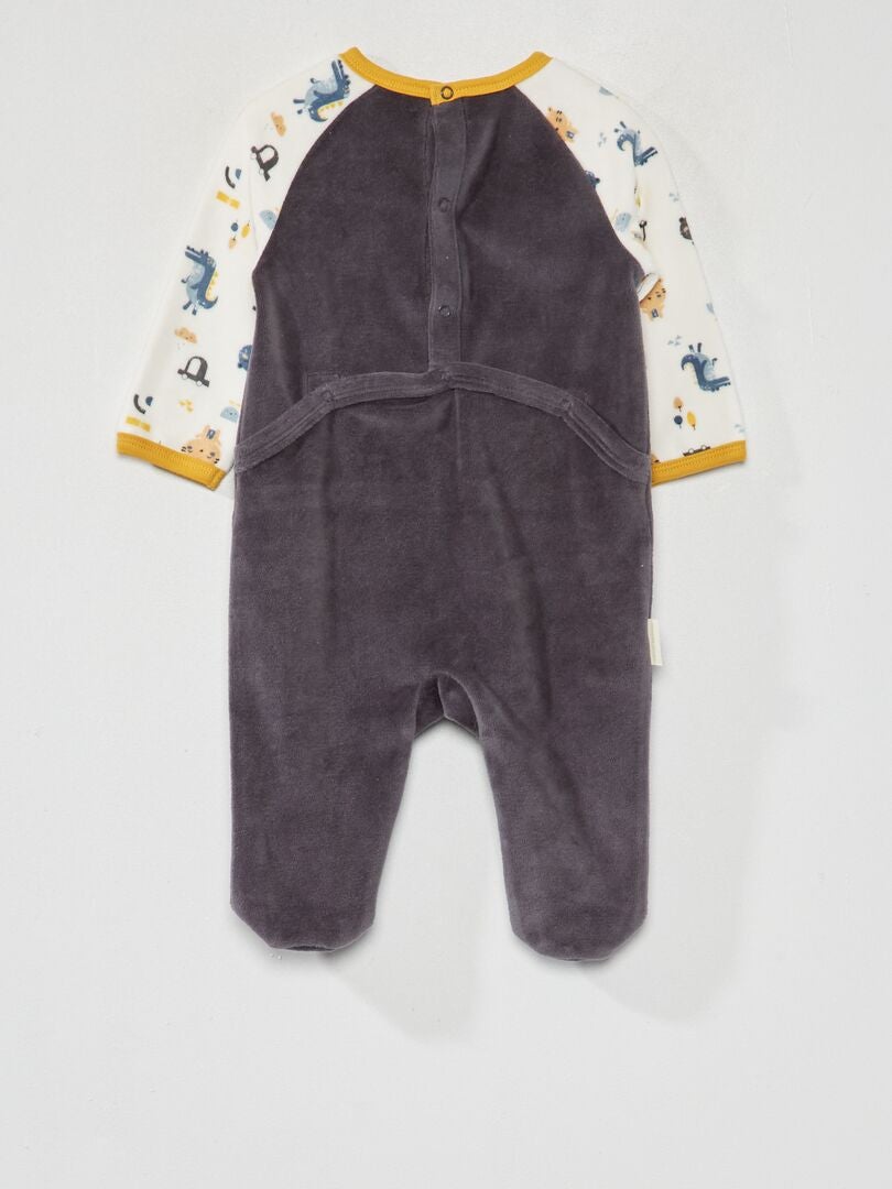 Pijama Onesie com estampa 'Petit Beguin' - CINZA