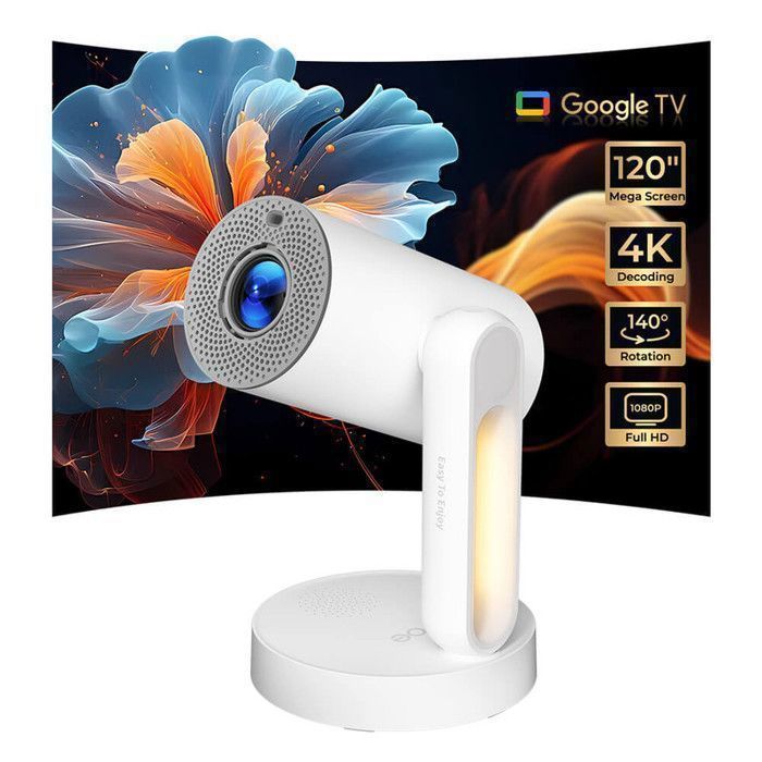 Videoproiettore ETOE Starfish Plus Android 4K - Google TV integrato, correzione automatica, inclinazione a 140°, Wi-Fi 5G e Bluetooth 5.0