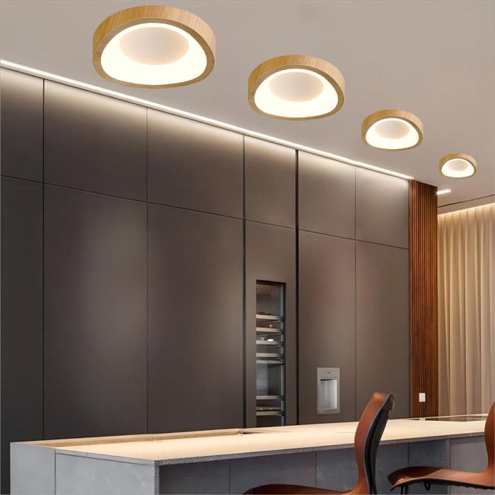 Lámpara de techo LED de estilo moderno WOTTES - 10W Blanco cálido IP54 Impermeable Lámpara de techo para sala de estar y pasillo - 1 unidad Natural Ø20CM