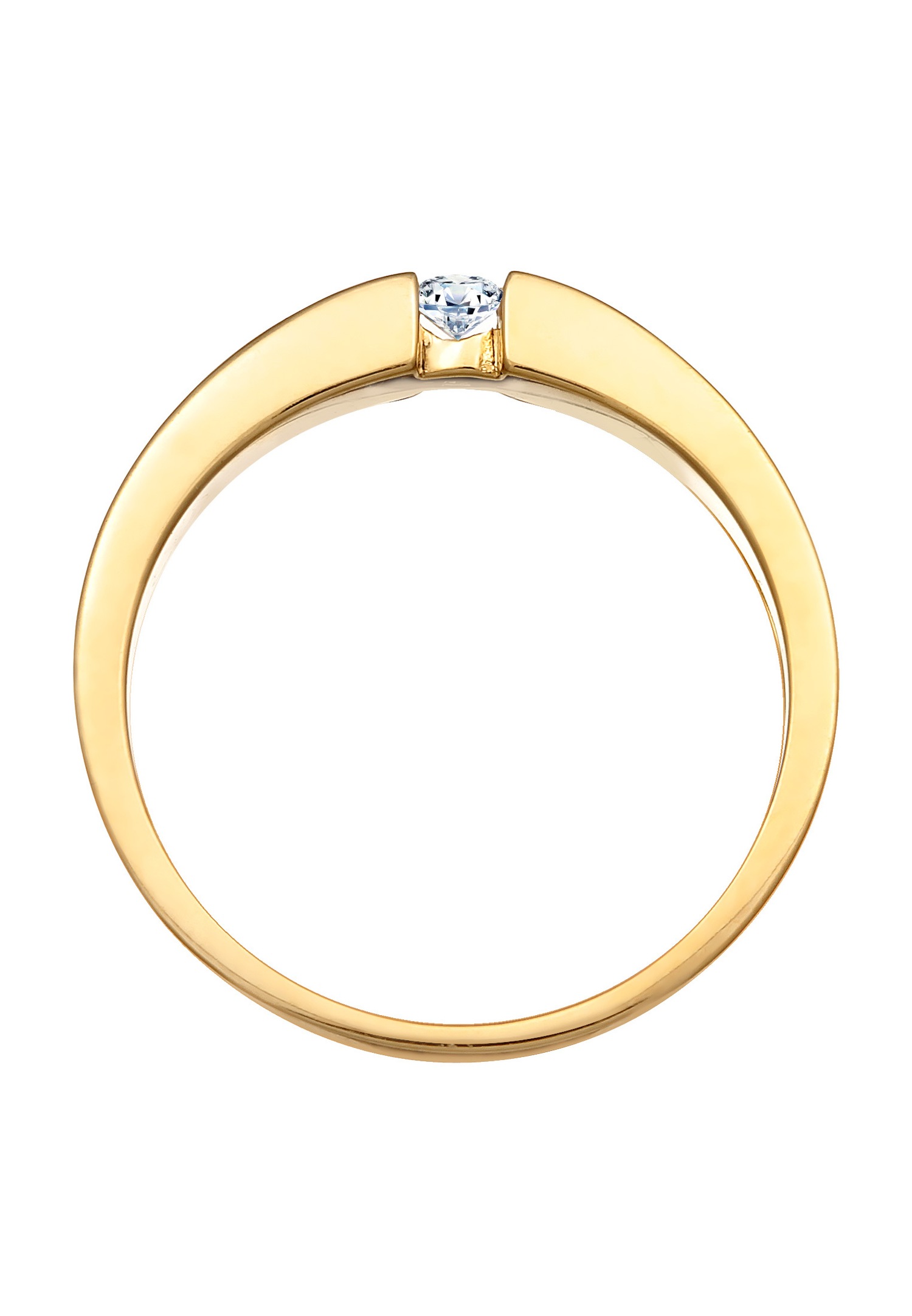 Elli DIAMONDS Femmes Bande Classique avec diamant (0.06 ct.) en argent sterling 925
