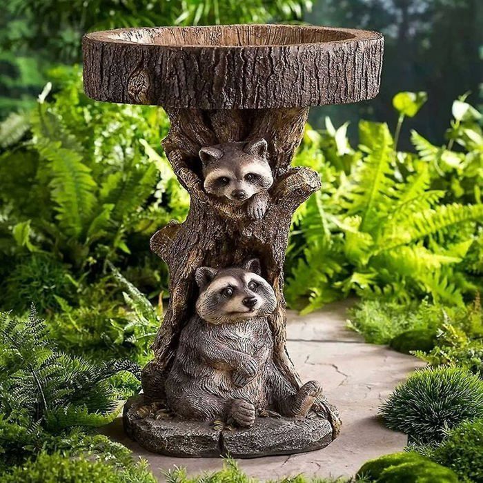 Fuente para pájaros de exterior con base de resina para decoración de jardín PZCC