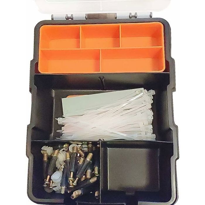 Caja de almacenamiento de herramientas - PZCC - Impermeable - Compartimentos ajustables - 22,5 x 15,5 x 5,6 cm